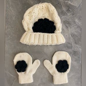 Starting Out Infant Knit Hat and Matching Mittens